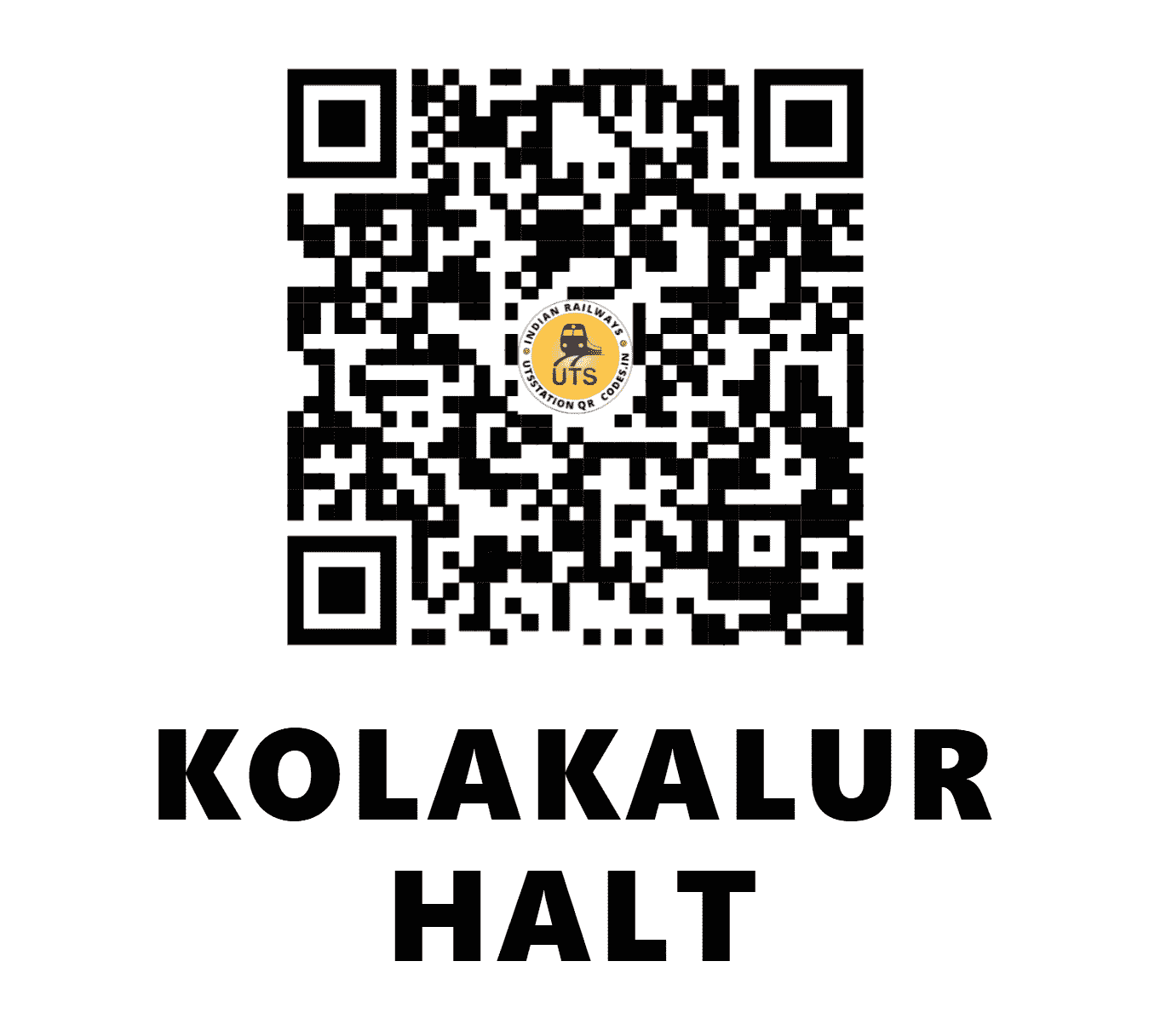 UTS QR Code for KOLAKALUR HALT - KLX (SC - ANDHRA PRADESH)